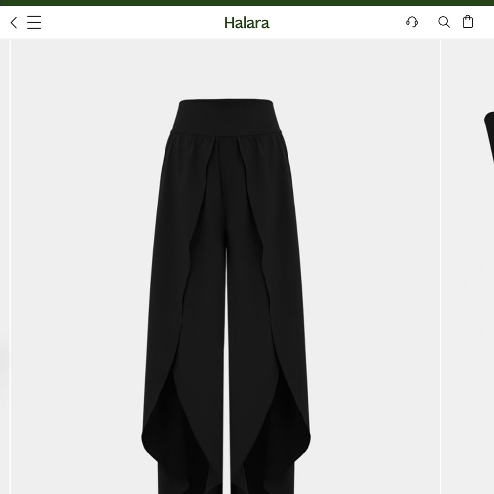 Halara Breezeful™ HW Palazzo Flowy Split Wide Leg Casual Pants Black L Nwt - Picture 3 of 11
